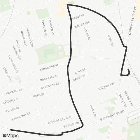 MBTA Ashmont Station - Norfolk Street Loop map