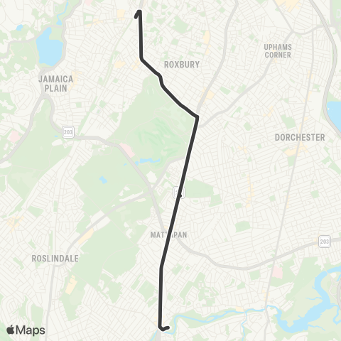 MBTA Mattapan Sta - Jackson Square Sta map