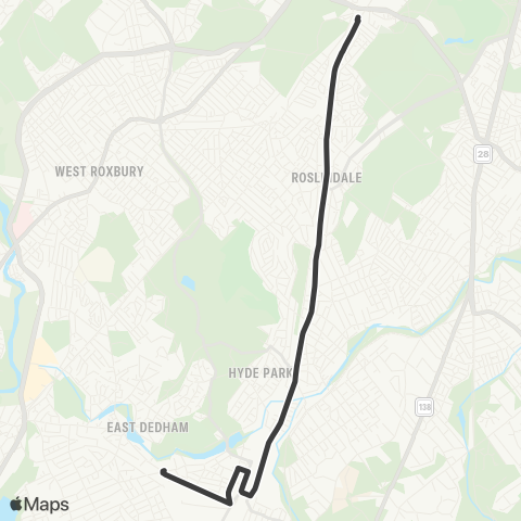 MBTA River St & Milton St - Mattapan Sta map