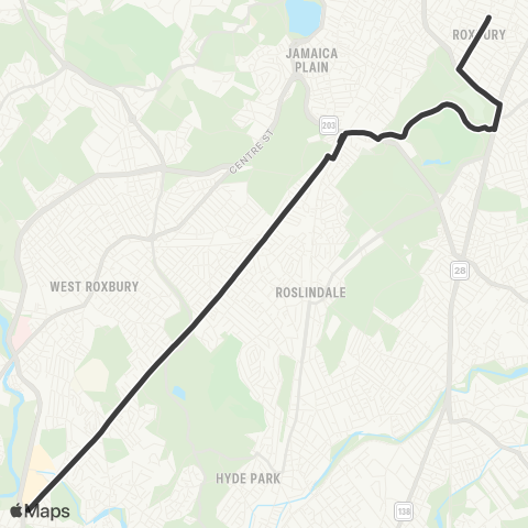 MBTA Dedham Square - Forest Hills Station map