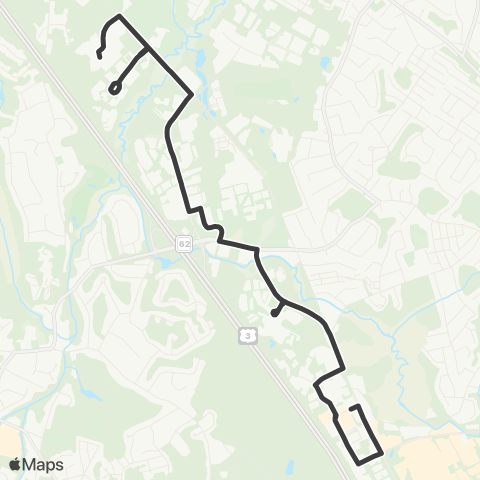 MBTA Bedford Woods Drive - Third Avenue map