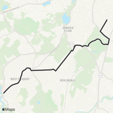 MBTA Millennium Pk or VA Hosp - Forest Hills Sta map