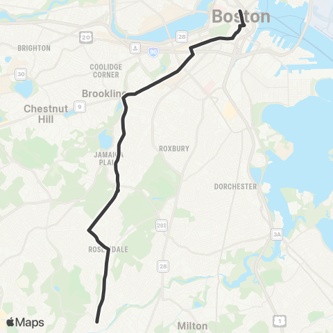 MBTA Forest Hills Station - Back Bay Station map