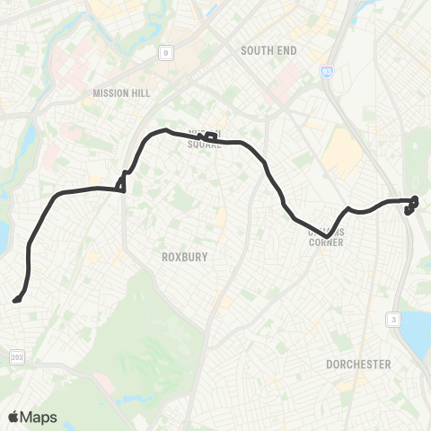 MBTA Centre St & Eliot St - JFK / UMass Sta map