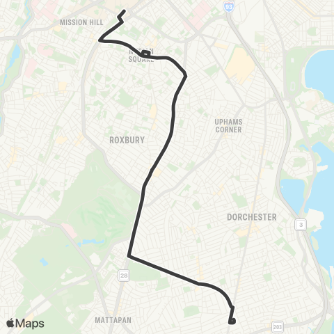 MBTA Franklin Park - Ruggles Station map