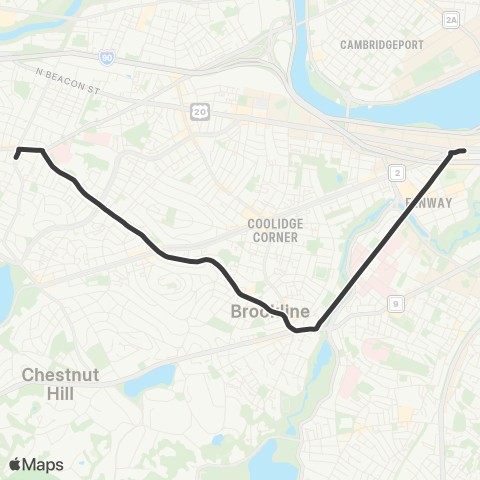 MBTA Brighton Center - Kenmore Station map