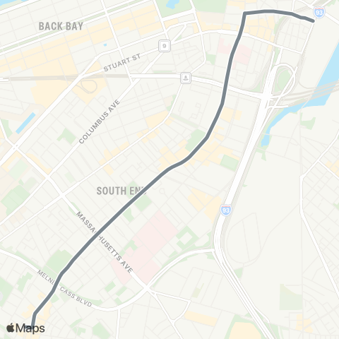 MBTA Nubian Station - South Station map