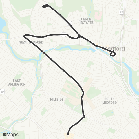 MBTA Medford Square - Davis Station map