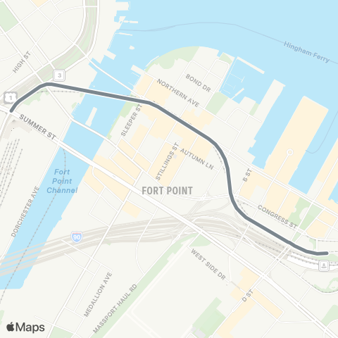 MBTA Silver Line Way - South Station map