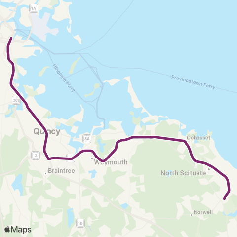 MBTA Greenbush Line map