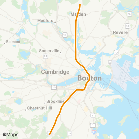 MBTA Orange Line map