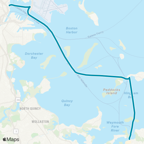 MBTA Hingham / Hull Ferry map