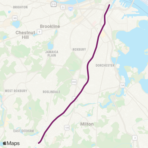 MBTA Fairmount Line map