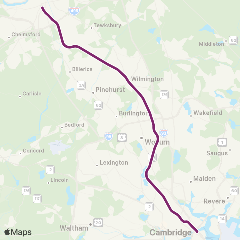 MBTA Lowell Line map