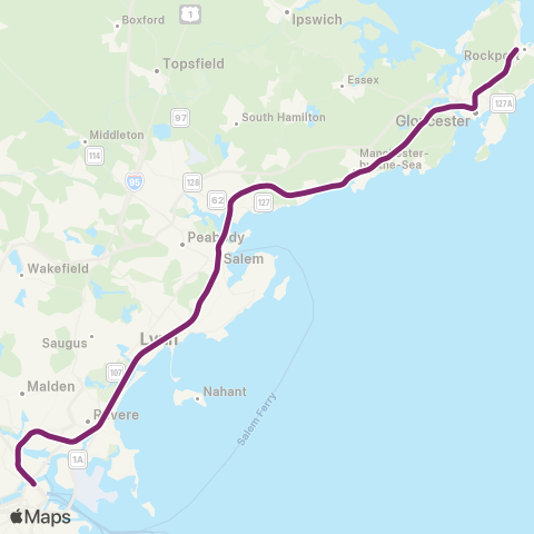 MBTA Newburyport / Rockport Line map