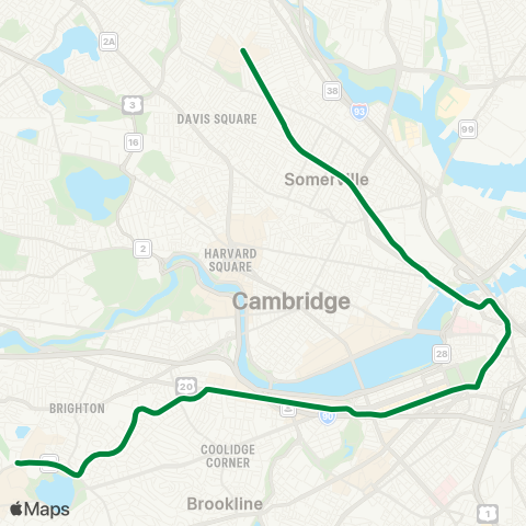 MBTA Green Line map