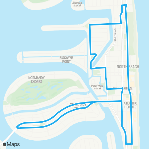 Miami Beach Trolley North Beach Loop map