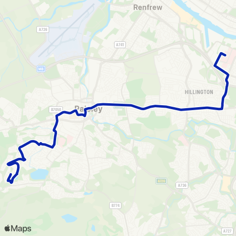 McGill's Bus Service Milliken Pk Rd - Queen Elizabeth Hospitals (Stop 2) map