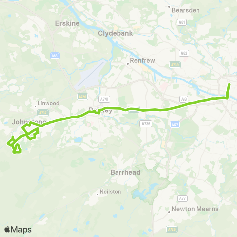 McGill's Bus Service Milliken Park Road - Bath Street map