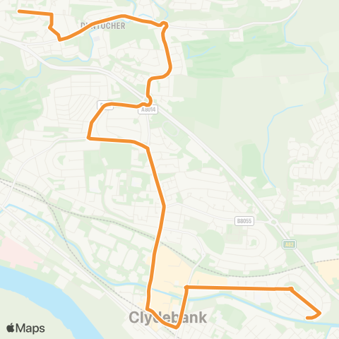 McGill's Bus Service Redmoss Road - Westwood Quadrant map