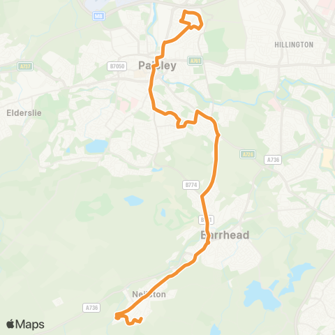 McGill's Bus Service Netherhill Road - Kingston Avenue map