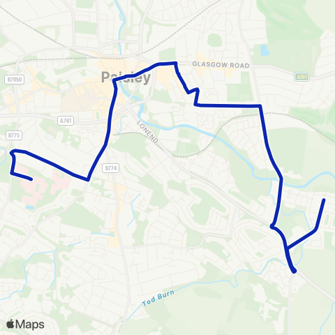 McGill's Bus Service Royal Alexandra Hospital - Ben Hope Av map