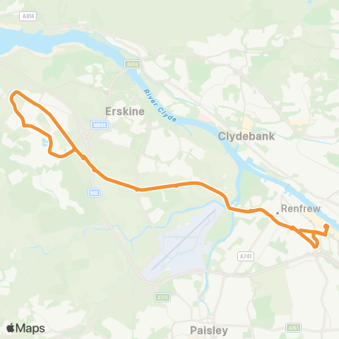 McGill's Bus Service Bishopton Railway Sta - Bus Sta (Stance 4) map