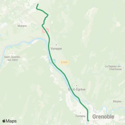 Grenoble M covoit' Lignes+ Pays Voironnais - Grenoble map