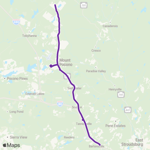 Pocono Pony Eburgxprs map