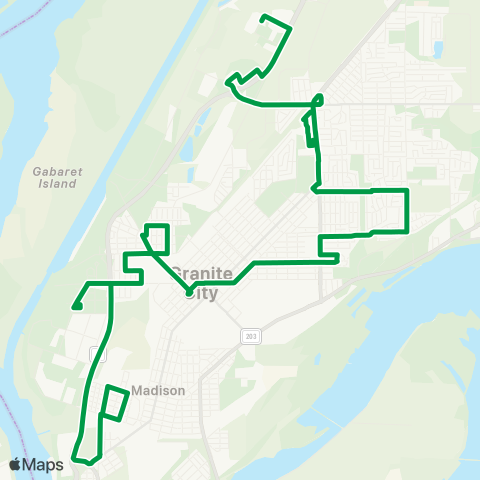 Madison County Transit Granite City Shuttle map