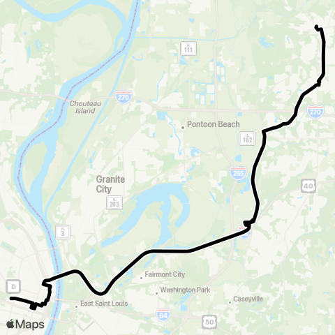 Madison County Transit Edwardsville - Glen Carbon Express map