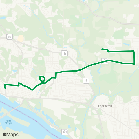 Madison County Transit Brown Shuttle map