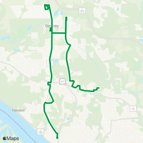 Madison County Transit State & Elm Shuttle map