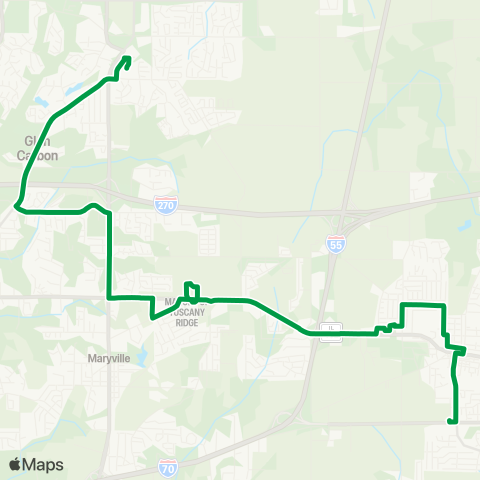 Madison County Transit Glen Carbon - Troy map