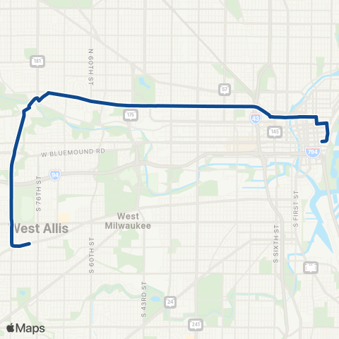 MCTS Vliet - 84th Street map