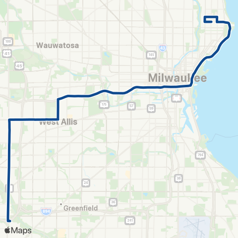 MCTS Fair Park - Hales Corners Ubus map