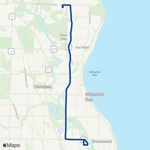 MCTS Port Washington Road map