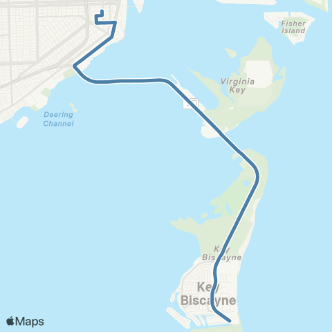 Miami-Dade Transit Brickell Station-Key Biscayne map