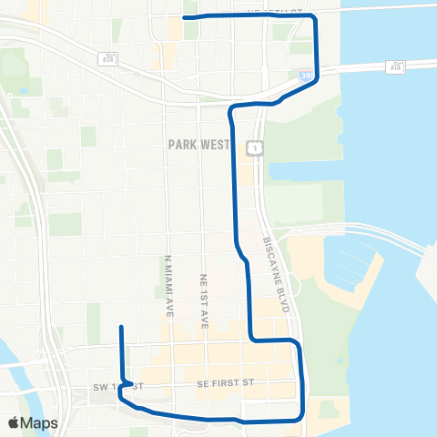 Miami-Dade Transit Omni Loop map