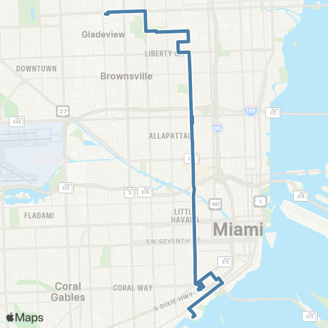 Miami-Dade Transit Northside - Mercy Hosp. map