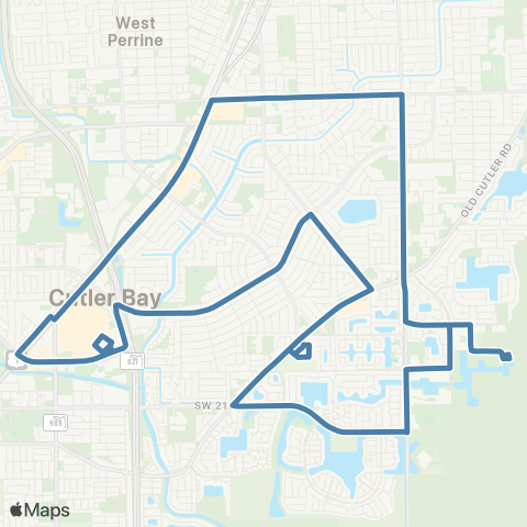 Miami-Dade Transit Cutler Bay Local map