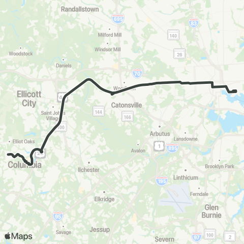 MDOT MTA Columbia - Downtown / Harbor East map