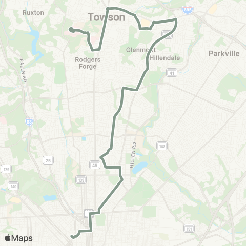 MDOT MTA State Center - Towson map