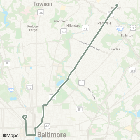 MDOT MTA State Center - Carney / Hillendale map