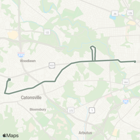 MDOT MTA West Baltimore MARC - Catonsville map