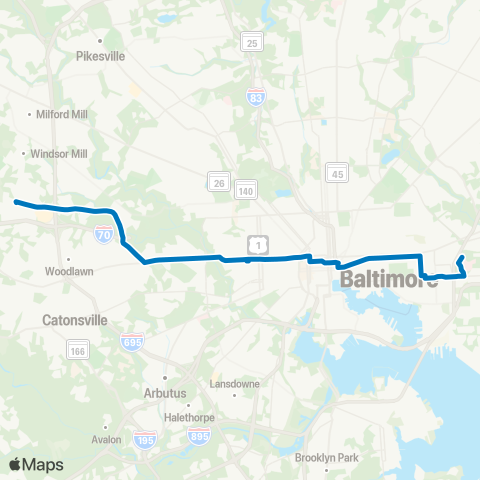 MDOT MTA CMS - Johns Hopkins Bayview map