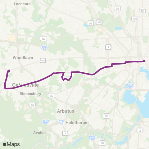 MDOT MTA City Hall - Paradise / Catonsville map