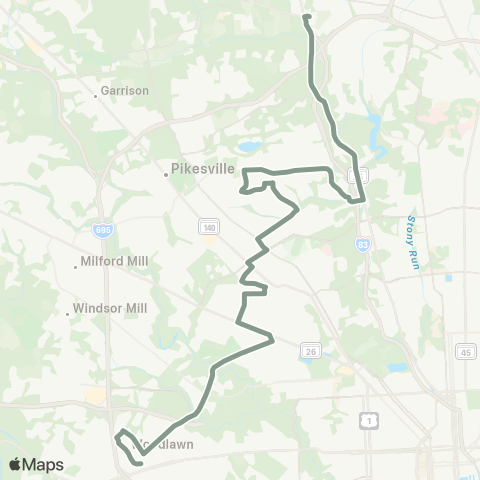 MDOT MTA Falls Rd / Greenspring - Westview map