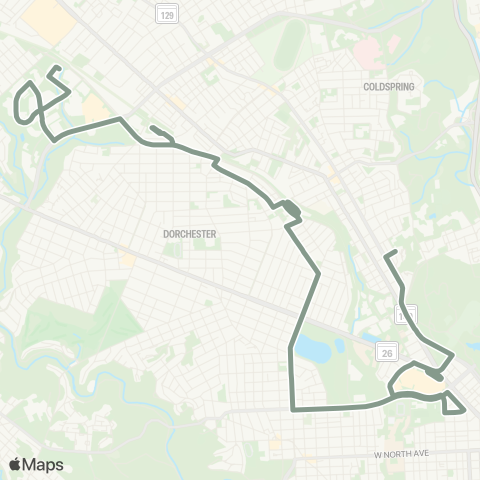 MDOT MTA Park Circle - Reisterstown Plaza map