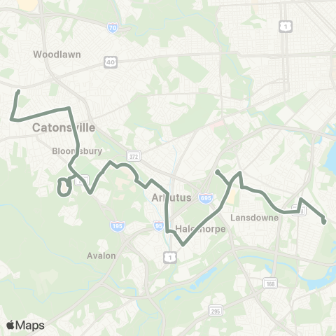 MDOT MTA Catonsville - Patapsco Station map